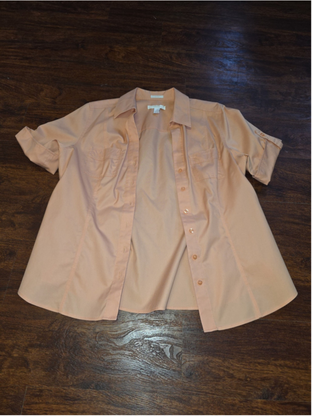 Apricot Chicos button down shirt size 2